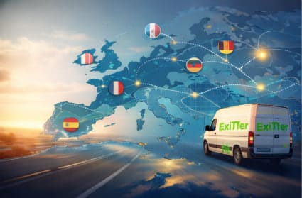 Map of Europe with moving routes